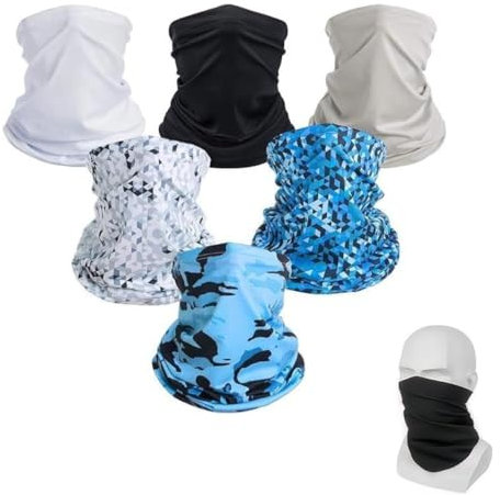 Multifunktionstuch Bandanas 6er Set, Multifunktion Atmungsaktiv Winddicht Schlauchschal für Herren –Loop Schal Ideal für Motorrad, Laufen, Wandern, Radfahren