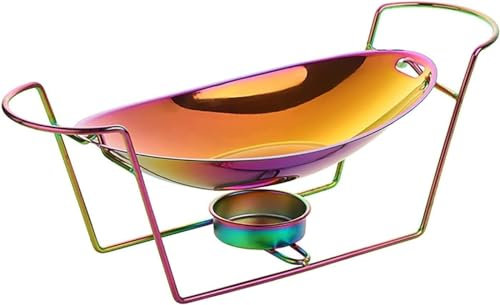 CWCQGH Chafing Dish Chafing Dish-Set aus Edelstahl 304 mit Speisepfanne und Chafing Fuel-Halter, Catering-Wärmeset, 1,5 l,D