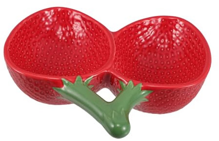 MAGICLULU Strawberry Geformte Keramikplatte Aus Hochwertiger Keramik Vielseitig Für Sashimi Salate Und Desserts Handgefertigt Mit Detailliertem Erdbeerdesign Spülmaschinenfest Und Langlebig