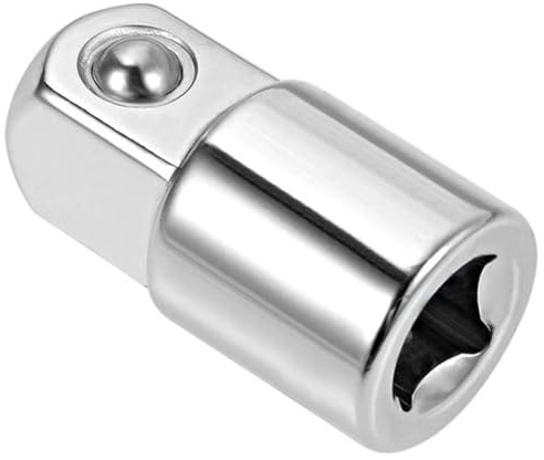 TA-VIGOR 1/4 Inch (F) to 3/8 Inch (M) Socket Adapter, Cr-V Steel Socket Reducer with Ball Detent, Chrome Finish Drive Adapter for Ratchets and Wrenches