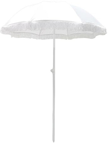 ZIHQRgE Parasol de Plage à Franges 160cm avec Hauteur Réglable, UPF50+ Ombrelle de Terrasse, Ombrelle Extérieure for Jardin, Piscine et Arrière Cour