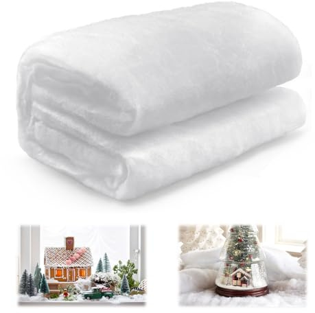 Jiaoshou Pan Flauschige Schneedecke, Künstliche Schneematte 80 × 240 cm | Schneeteppich Deko, Schneedecke für Weihnachtsdorf, Weihnachtsbaum, Miniaturdorf, Tischdeko und Winterlandschaften