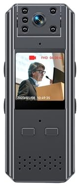 QZCX Camara Corporal, Cámara de Pecho Corporal Imagen HD 4K/2K, minicámara de policía con visión Nocturna IR, antivibración, grabadora de vídeo y Sonido de una tecla(2K No WiFi)