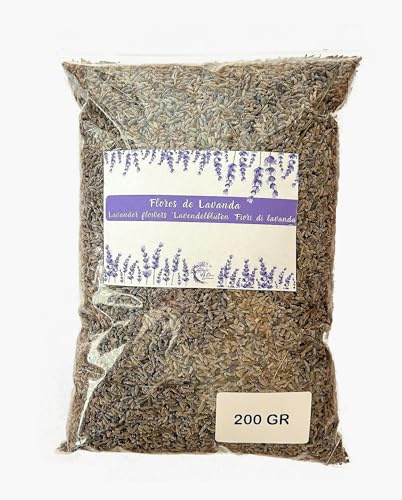 Lavanda Seca 100% Natural de Grado Superior - 200g de Flores Aromáticas para Cosmética, Bolsitas y Decoración