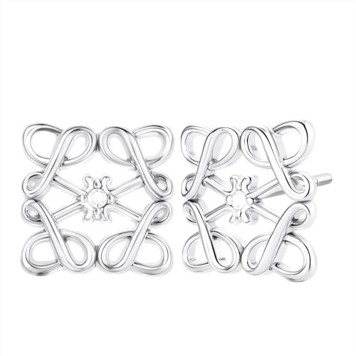 Damen Cc Ohrringe,Weißgold Buchstabe L Gold Ohringe für Frauen,Ohrstecker Sterling Silber 925,Quadratisch Earringe for Women,Dupes,Ideal Geschenk für Frauen,Mode Schmuck