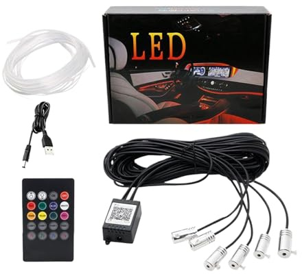 Yjkedfh Tiras LED para El Interior del Automóvil,8.0 Metros Control por App De Iluminación Ambiental - Luces De Cable Flexible,para Hombres Y Mujeres, Coche, Camión, Remolque, Vehículos, Navidad,