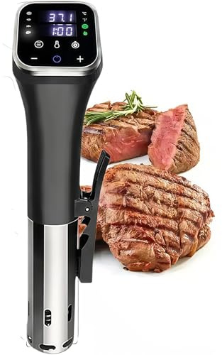 Gvqng Precision Cooker, 1100W Sous Cooker Machine with WiFi App Control, ±0.1°C Accurate, 4D Water Circulation, 25-95°C Range, with LED Touch Screen, for Home Kitchen,with WiFi
