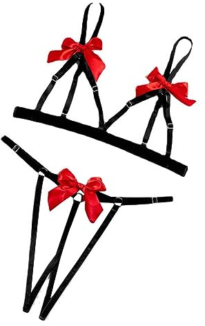 ZTFYKLIN Conjunto De Piezas Interior Sexy Hueca A Juego Colores con Y Pechos Abiertos para Mujer Sujetadores Bragas (Rd2, S) Ligero Ropa Langerie Body Lencería Roja Picardias Elegante Erótico