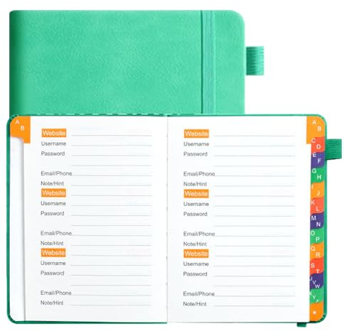 Planificateur de journal de bord des informations d'identification Internet – Journal de suivi des accès indexés A Z | Registre de détails numérique privé pour la technologie de garde d' en fam