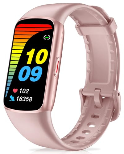 Zeacool Rastreador de fitness con frecuencia cardíaca 24/7, monitor de sueño de oxígeno en sangre, 123 modos deportivos, reloj inteligente de calorías, podómetro, IP68, impermeable, seguimiento de