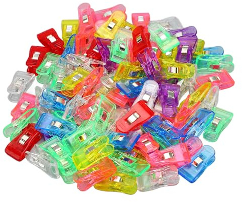 Mollette in Plastica Trasparente Colorate, Set da 100 Pezzi - Resistenti e Multiuso per Casa, Scuola e Ufficio