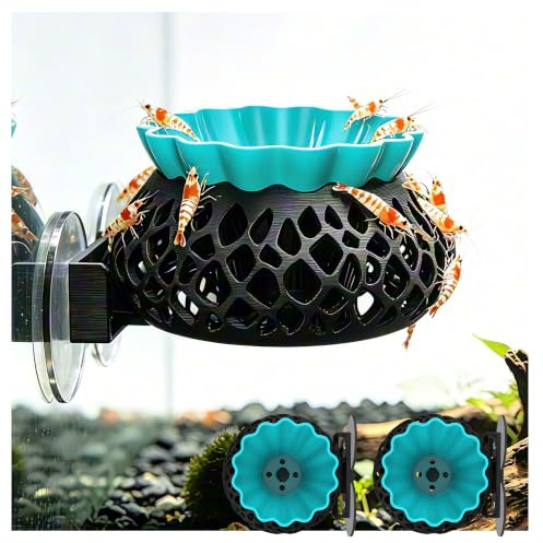 2-Pack Round Shrimp Cave, Plant Mountable Aquarium Hide | Sturdy PLA shrimp cave for moss & fern aquascapes; multi-position mount, aquarium safe for Neocaridina, Cherry & Dwarf Shrimp