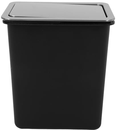 Alasum Coperchio con Apertura a Ribalta e Cestino Spazzatura da Incasso per Acciaio Inossidabile Nero Funzionalità Silenziosa Facile da Pulire per Cucina e Bagno