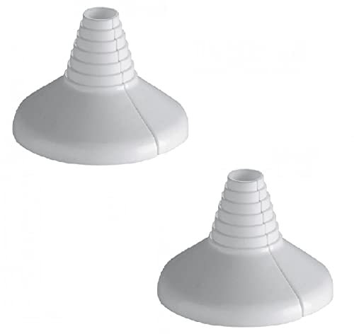 2X White Collar Water Pipe Plastic Cover Rose Rosette 10-22mm Universal Diameter
