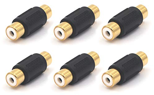 VCE 6 Pezzi Adattatore Audio RCA Femmina Femmina Oro Accoppiatore RCA Connettore Prolunga Rca Cavo