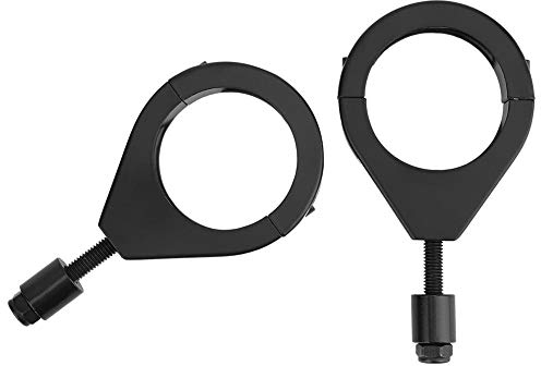 Qiilu Support de clignotant, 2 pièces 41mm Support de clignotant Métal Placage Moto Clignotant Support Support Brides Montage Accessoires(Noir)