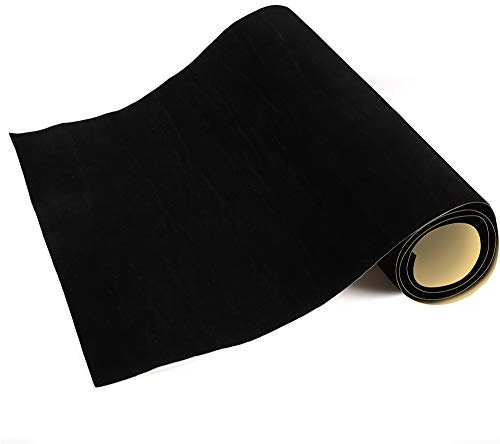 Mesheshe 2 Selbstklebende Samtbeflockungseinlagen, Filzstoff-Klebeblätter für Kunst und Handwerk, Schmuckbox-Auskleidung, weicher Samteinsatz für Schublade (37,1 x 100,1 cm, schwarz)