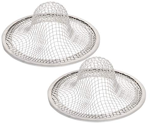 MroMax 2Pcs Sink Mesh Strainer 53mm Diameter Mesh Metal Sink 400 Strainer Stainless Steel Slop Basket Filter Trap Bathroom Sink Drain Strainer Silver Tone