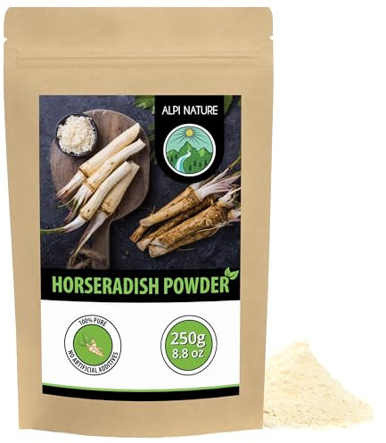 Alpi Nature Rafano in Polvere 250g, Polvere di Radice di Rafano Macinata per Cucina