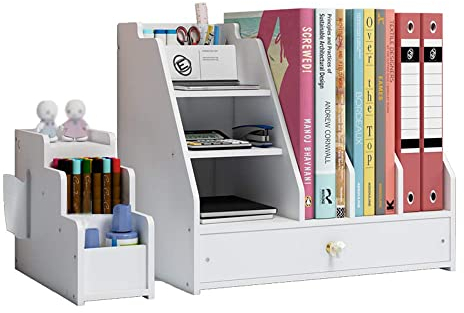 Hggzeg Schreibtisch-Organizer, DIY-weißer Büro-Schreibtisch-Aufbewahrungshalter, Sortierer mit Schublade für Zuhause, Büro und Schule PB01