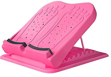LTLCLZ 8Gang Einstellung Geneigte Dehnungsplatte Klappbares Fitness Relax Stehbrett Pedal Magnetische Massage Anti Rutsch Fußtrainer,Rosa