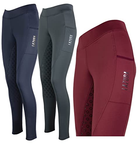 Lazura - Winter-Reitleggings f. Damen & Kinder Lisa – viele Größen | Thermo-Leggings mit Silikon-Vollbesatz & warmer Innenseite – Winter-Reithose mit Komfortbund & Handytasche