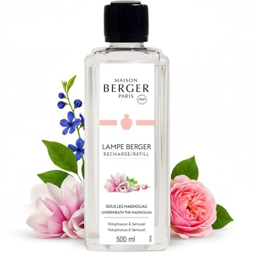 MAISON BERGER Lampe Berger Nachfüllung Unter den Magnolien, 500 ml | Nachfüllung Unter den Magnolien 500 ml für Lampe Berger Katalyse-Duftlampe, ca. 80 h, hilft Gerüche zu neutralisieren