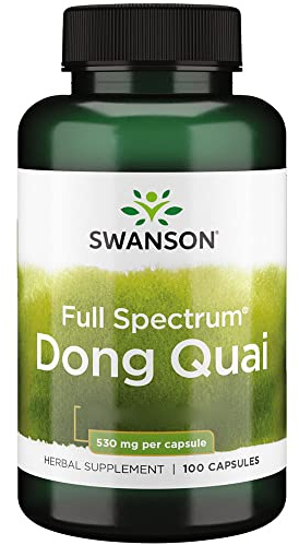 Swanson, Full Spectrum Dong Quai Root (Raíz de Dong Quai), 530mg, 100 Cápsulas, Probado en Laboratorio, Sin Soja, Sin Gluten, No GMO