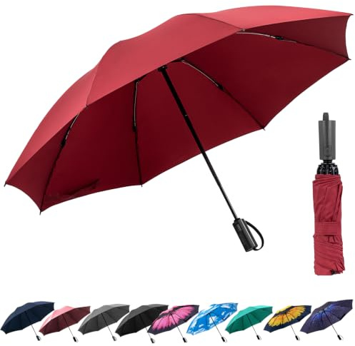ACEIken Sturmfester Automatik Regenschirm - Kompakter,Faltbarer 106/116 cm | Taschenschirm für Herren und Damen,8 Rippen,Wasserdicht und Winddicht,Ideal für Reisen und Alltag