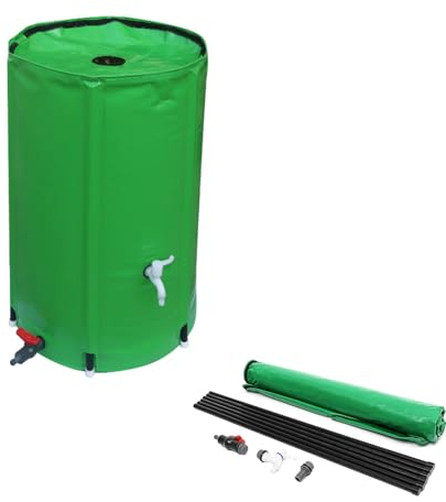 REBOTZ große Regentonnen, Regenwassersammler, dunkelgrünes faltbares Regenfass, Regenfass-Wassersammler, Wassersammler, Regenwasserspeicher, Bewässerungsausrüstung, Sammelsystem 80 * 98CM(500L)