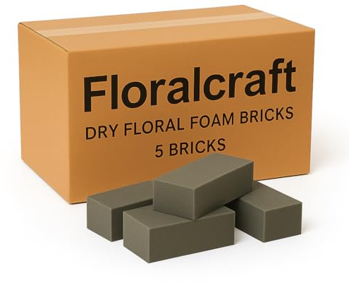 Floralcraft® Dry Floral Foam Bricks – Pack of 5 | Florist Foam Blocks for Artificial Flowers, DIY & Craft Use