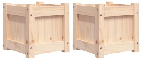 vidaXL Jardinières 2 pcs, Lits Surélevé, Bacs à Fleurs, Pots de Plantes, Boîtes à Fleurs Jardin Patio Terrasse, Bois de Pin Massif