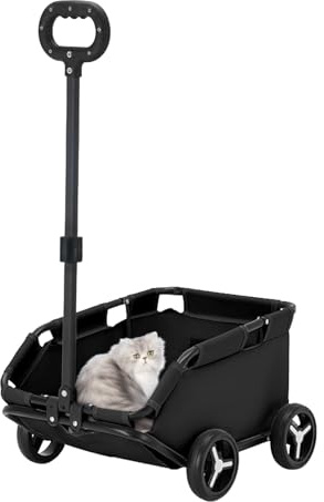 macto Passeggino per Animali, 20,08x13,78x9,06 Pollici Passeggino E Trasportino per Cani, 4 Ruote per Cani E Gatti di Taglia Piccola E Media Carrello per Cani di Grandi Dimensioni per