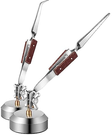 Pttnyuere Ensemble de 2 Pincettes à Souder avec Base Rotative à 360° pour la Fabrication de, le Soudage, la Réparation