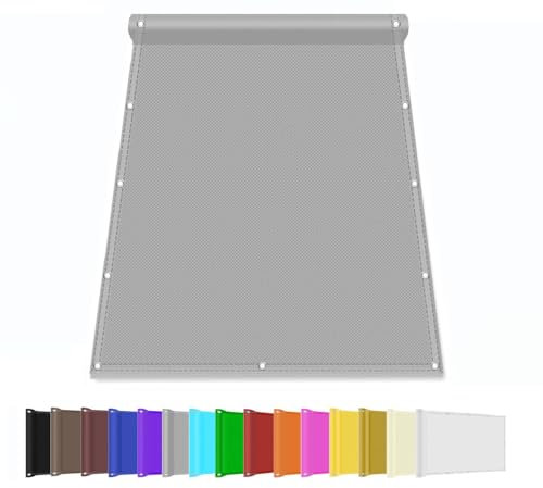 Kebinmaoyi Balcony Privacy Screen PVC UV-Anti Waterproof Multiple Colors for Garden Backyard Deck Patio Fence Porch Grey,1.4x2.8m(4.6ft x9.2ft)