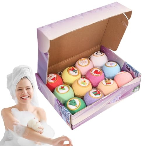 Baño de burbujas para baño, bolas de baño de burbujas coloridas de Navidad, kit de bolas de baño de burbujas para niños, niñas, niños y adultos