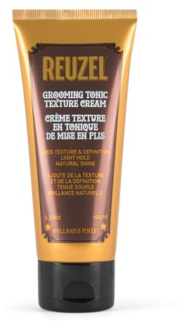 Reuzel Grooming Tonic Texture Cream, tenue moyenne et définition, texture bouclée et brillance, protection contre la chaleur pour tous les types de cheveux, 100 ml