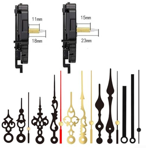 Pendeluhr-Mechanismus, Pendeluhr-Uhrwerk-Set mit Sprungsekunden-Mechanismus, Zubehör für DIY-Wanduhr-Reparatur-Ersatz-Bastelprojekte (18 + 23 mm)