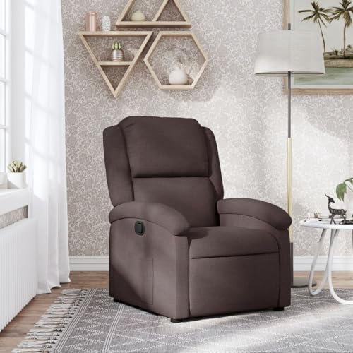 Brokky Relaxsessel Sessel Wohnzimmer Relax Sessel Lounge Sessel Relaxstuhl Sessel Wohnzimmer Relax Wohnzimmer Sessel Dunkelbraun Stoff / 371756
