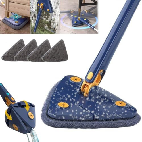 wohngartenwelt teleskop dreiecksmopp, 360 drehbarer wischer - anglemop,dreieckiger bodenwischer angelmop,Angle mop,Bad und fliesenwischer mit teleskopstiel,360 Grad wischmopp flovida