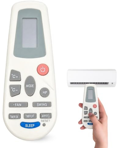 TECHZOCO Mando Universal para Aire Acondicionado, Mando Distancia Aire Acondicionado, Hisense RCH-5028NA RCH-2302NA RCH-3218, Control Remoto LCD Digital, No Incluye Pilas AAA