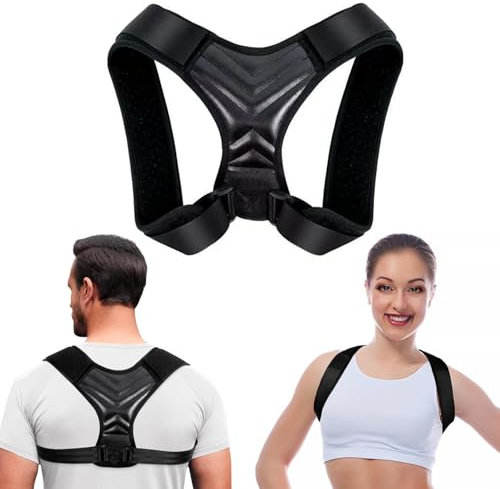 Supporto per schiena dritta, correzione posturale per schiena, donna e uomo, cintura di supporto per la schiena, correttore posturale, regolabile e traspirante, supporto per la schiena per postura