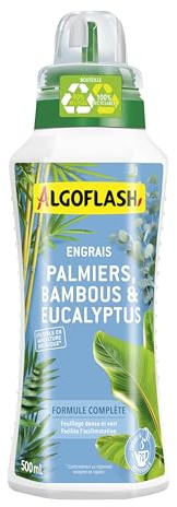 ALGOFLASH Engrais Liquide Palmiers, Bambous, Bananiers, UAB, 500 ml | Engrais liquide UAB avec fer pour palmiers, bambous et bananiers. Nutrition complète et équilibrée.