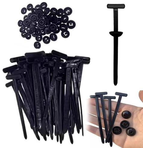 Brida universal de nailon para cables, resistente, autoblocante, con pasador y botón, multifuncional, resistente a los rayos UV, color negro, para la fijación diaria del coche (100 Pcs)