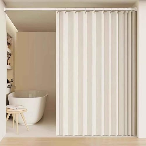 YWQJL Falttürvorhang,Mit Teleskopstange,Magnetischer Türvorhang mit Verdunkelung, Faltbarer Raumteiler für Bad/Schlafzimmer/Wohnzimmer, Akkordeon-Design(02,W 200*H 200cm)