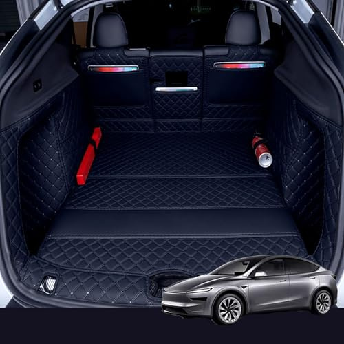 BPQYSBLD Auto Kofferraummatten Kofferraumschutz für Tesla Model Y Juniper 2025 2026 Kofferraumwanne Kofferraum Schutzmatte Antirutschmatte ZubehöR,Blackstyle