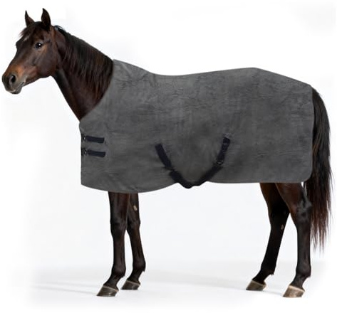 SilverChry Coperta per Cavalli Invernali, Coperta Cavallo in Pile Esterno Termica Cavalli, Paddock, con Cinghie Incrociate e Chiusura Pettorale Regolabili, 180 × 90 cm