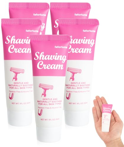 fafortune Womens Shaving Cream Bulk Travel,1fl oz/30ml Shave Gel for Women,Care Dry Skin Womens Shave Gel for Travel Guests(Jasmine,Pack of 5)