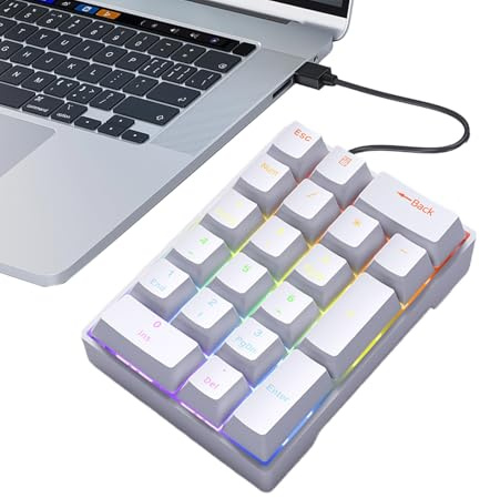 Clavier numérique - ABS+silicone, 3,15x4,65x1,61 pouces, pavé numérique, mécanique | Clavier numérique externe filaire, extension clavier pour comptables, programmeurs, analystes financiers
