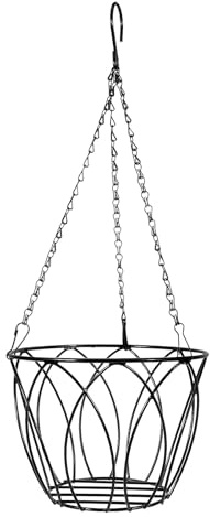 Luxshiny Portafiori Balcone in Ferro Nero, Fioriera da Ringhiera Sospesa Elegante e Robusta, Pratica per Piante in Vaso, Patio e Giardino